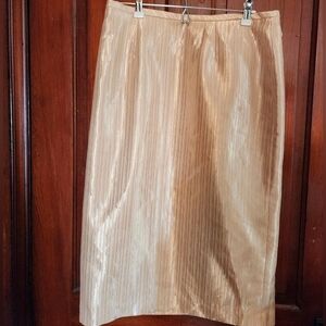 Vintage Gold Pinstripe Skirt Size 8